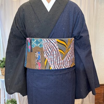 画像2: 半幅帯　アフリカンB 　1点物