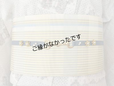 画像3: 帯締め　ブルーｘ黄色花　1点物