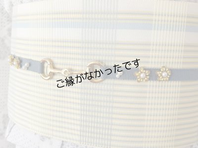 画像4: 帯締め　ブルーｘ黄色花　1点物