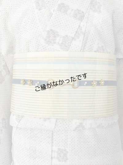 画像2: 帯締め　ブルーｘ黄色花　1点物
