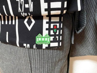 画像4: 名古屋帯＜どこに行く道＞　1点物