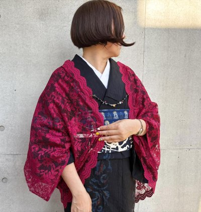 画像4: レースももんがコート＜ワインレッド＞　