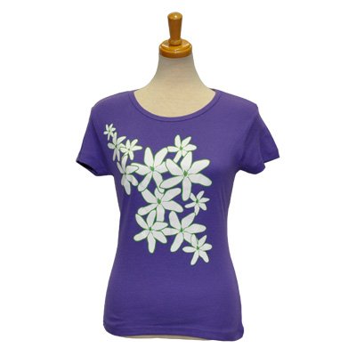 画像1: Tシャツ[Plumeria purple]