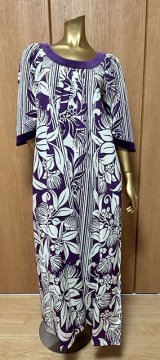 画像: ハワイ生地ドレス YK-132ブルーミスト