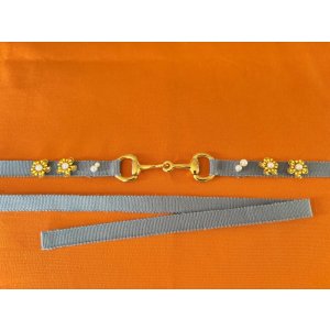 画像: 帯締め　ブルーｘ黄色花　1点物