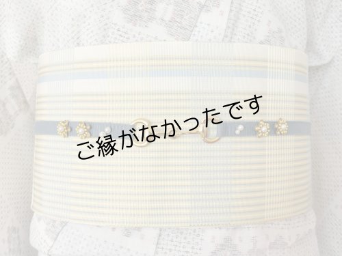 画像3: 帯締め　ブルーｘ黄色花　1点物