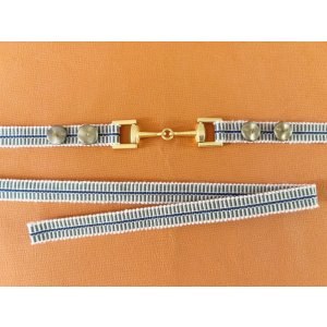 画像: 帯締め　カーキベージュｘ丸ゴールド　1点物