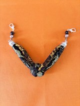 画像: 羽織紐　レースカーキｘ黄　1点物