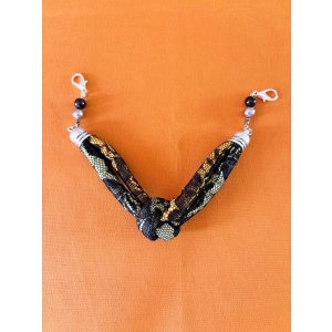 画像: 羽織紐　レースカーキｘ黄　1点物