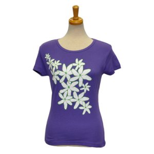 画像: Tシャツ[Plumeria purple]