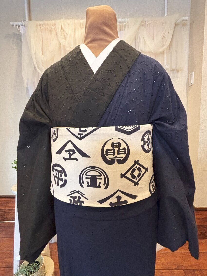 画像2: 半幅帯　醤油　白　1点物