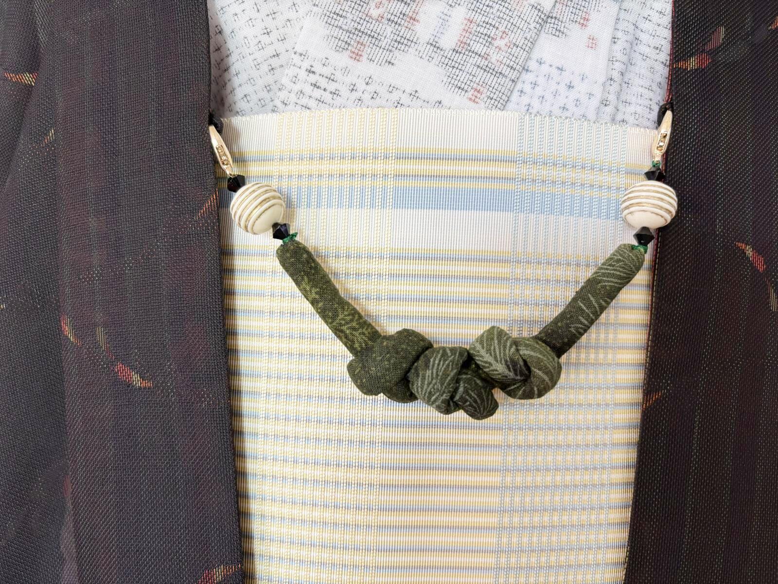 画像2: 羽織紐　グリーン　1点物