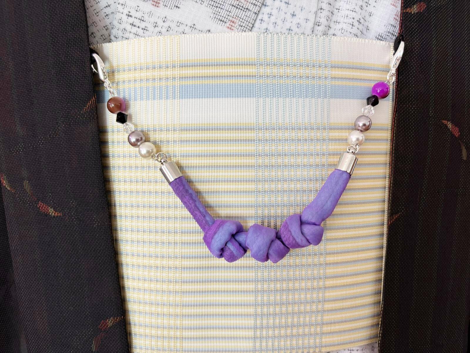 画像2: 羽織紐　紫　1点物