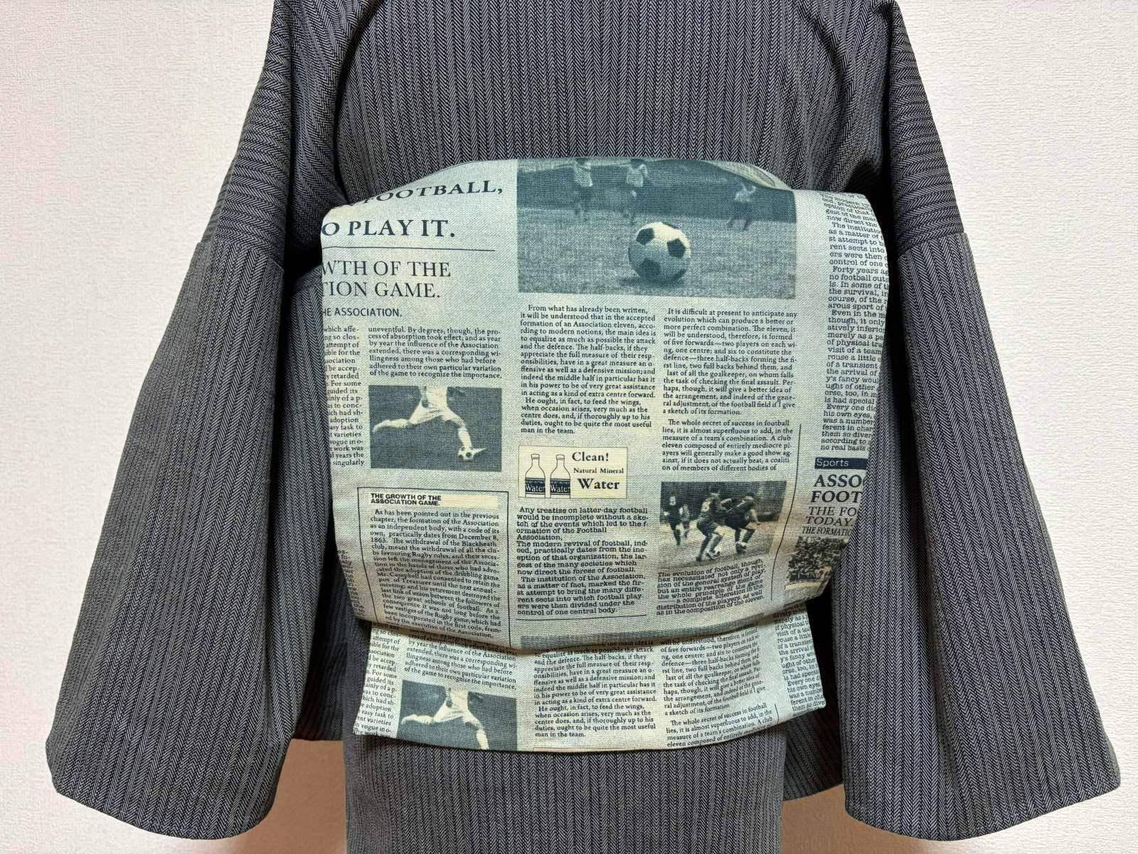 画像2: 名古屋帯＜サッカー新聞＞　1点物