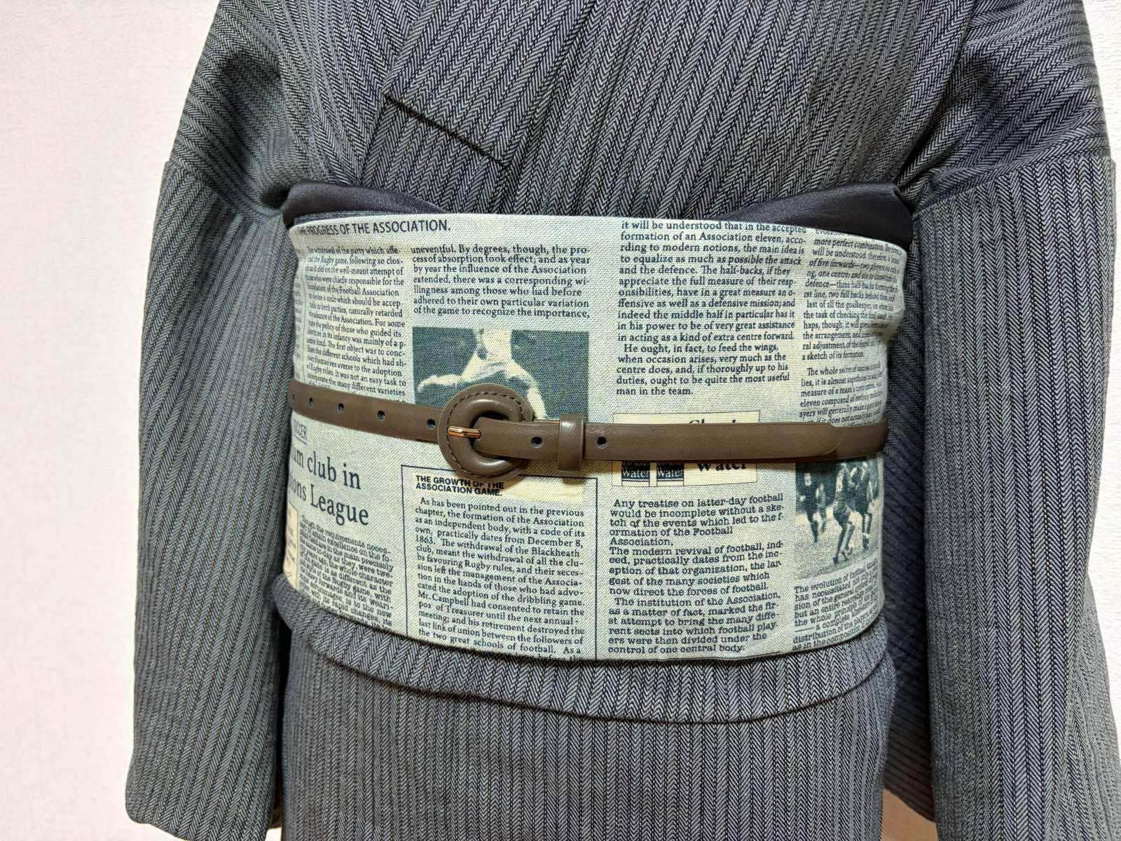 画像1: 名古屋帯＜サッカー新聞＞　1点物